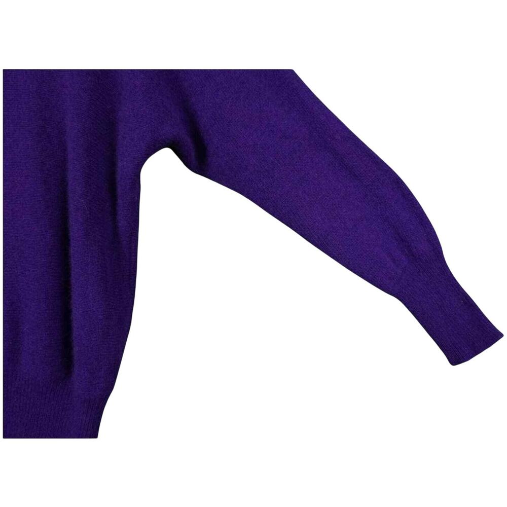 Vintage Cedars Women’s Lambswool Embroidered Sweater Sz L Long Sleeve Purple - Picture 7 of 8